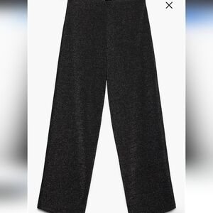 Sparkly Black Wide-Leg Pants